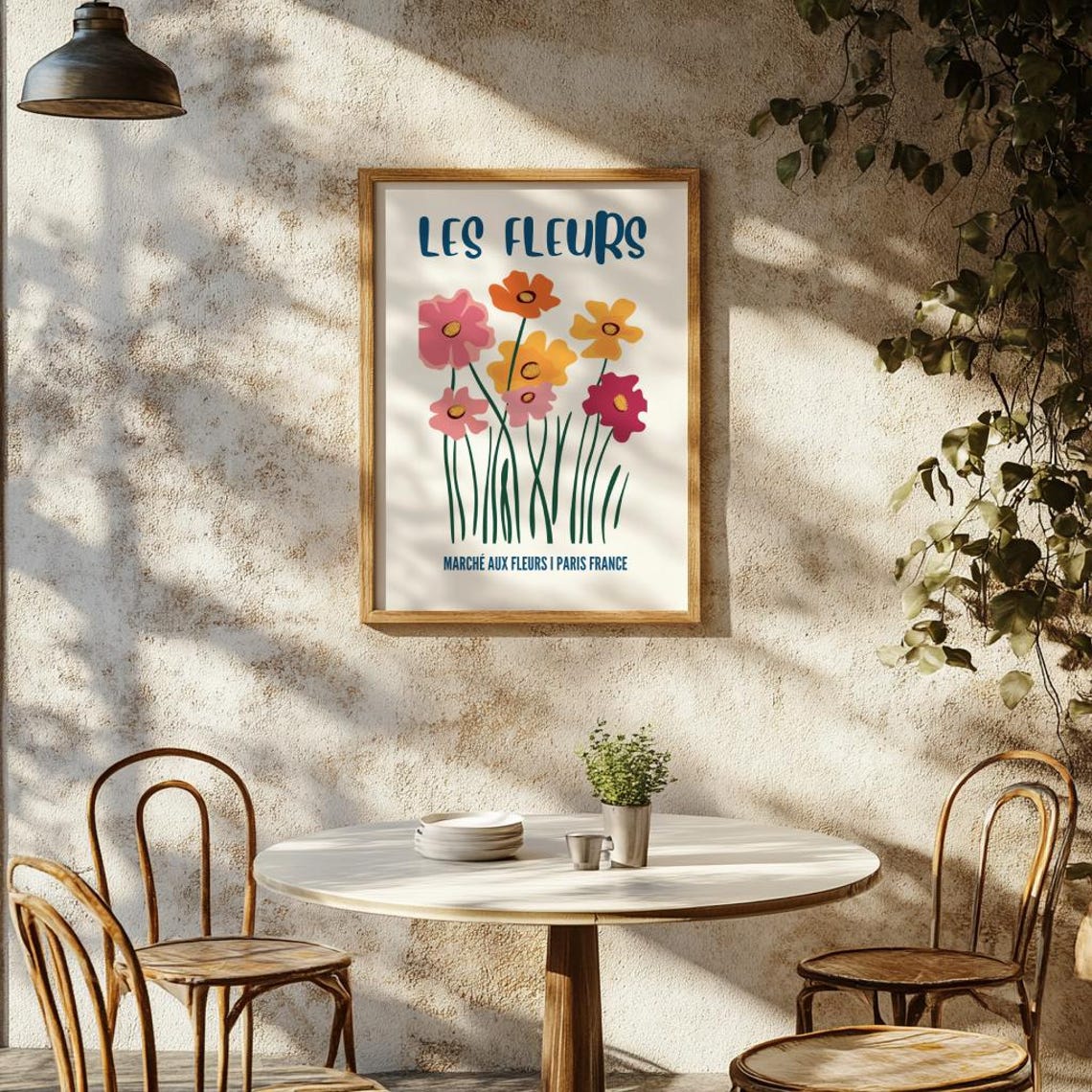 Les Fleurs Paris Flower Market Retro Floral Botanical French Poster - Image 2