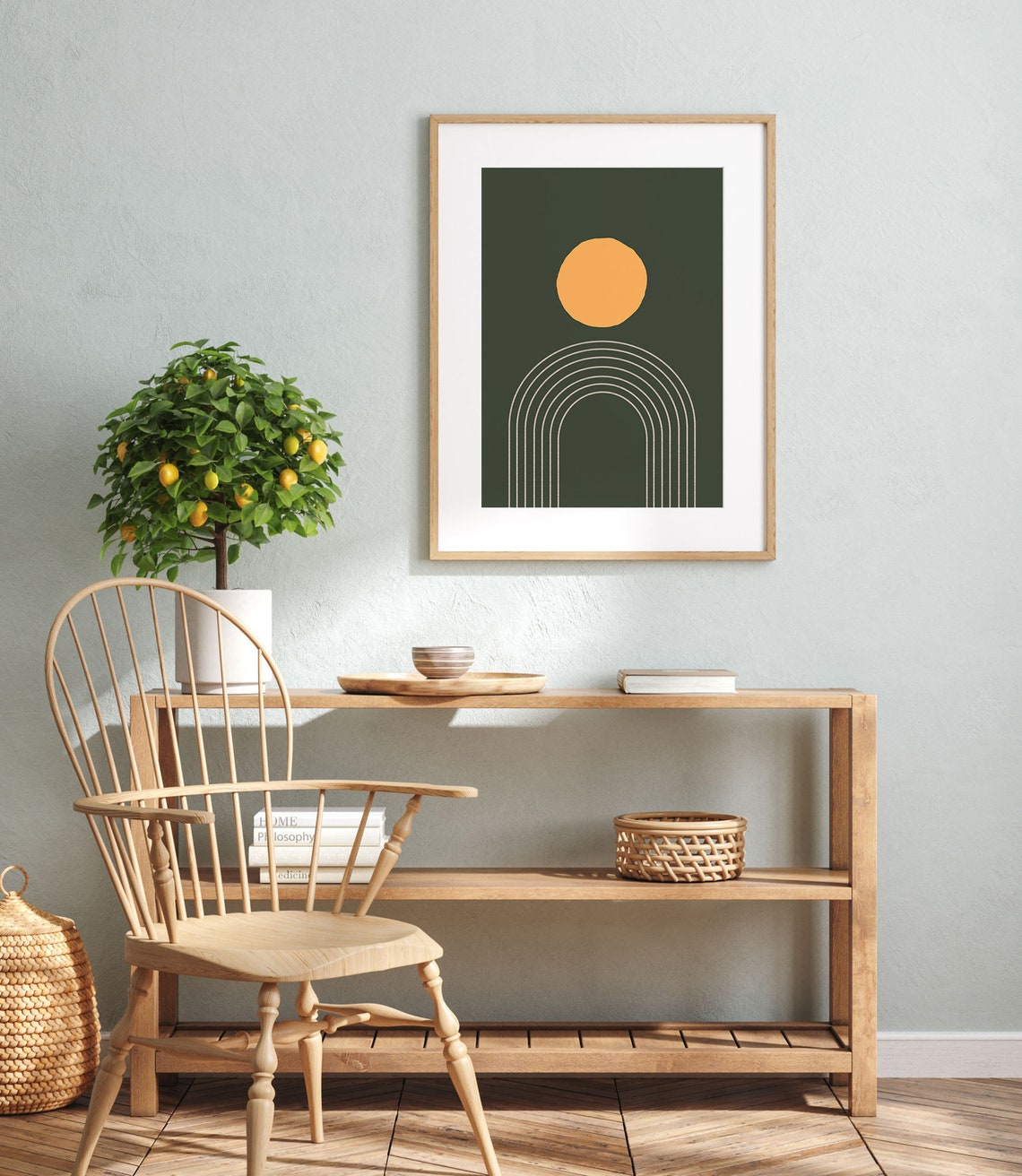 Geometric Abstract Art Scandinavian Room Decor Abstract Shapes Green Poster Modern Abstract Wall Art Instant - Image 2