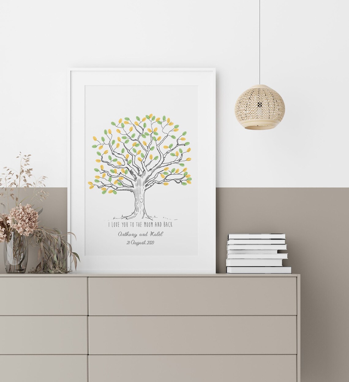 Fingerprint Tree Wedding Guest Book Art Print - Image 2