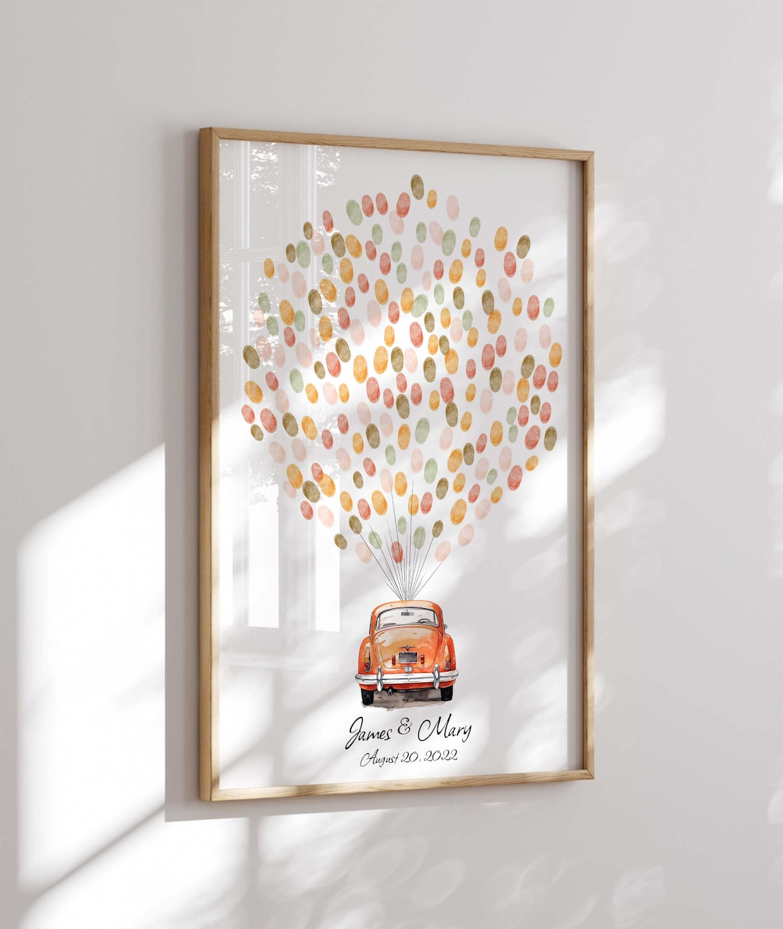 Classic Red Car Watercolor Wedding Guest Book Print - Image 4