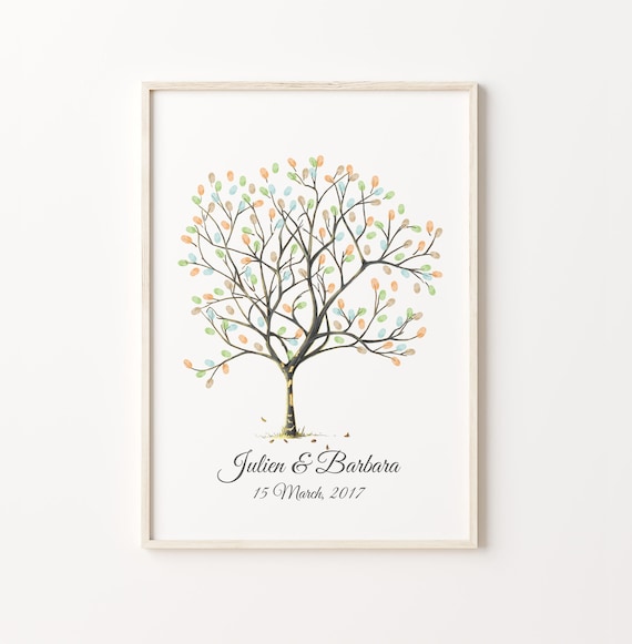 Thumbprint Tree Guest Book, Customizable Wedding Gift