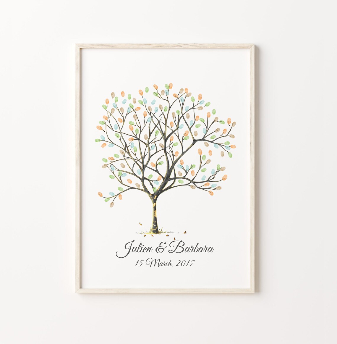 Thumbprint Tree Guest Book, Customizable Wedding Gift