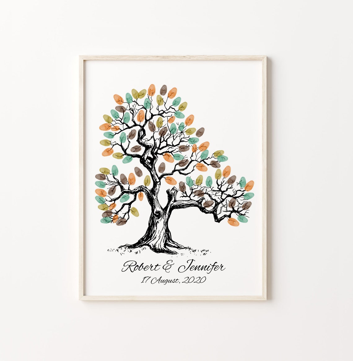 Wedding Fingerprint Tree Guest Book Wedding Thumbprint Tree Sketch Thumbprint Tree Family Fingerprint Tree Shower Guest Book