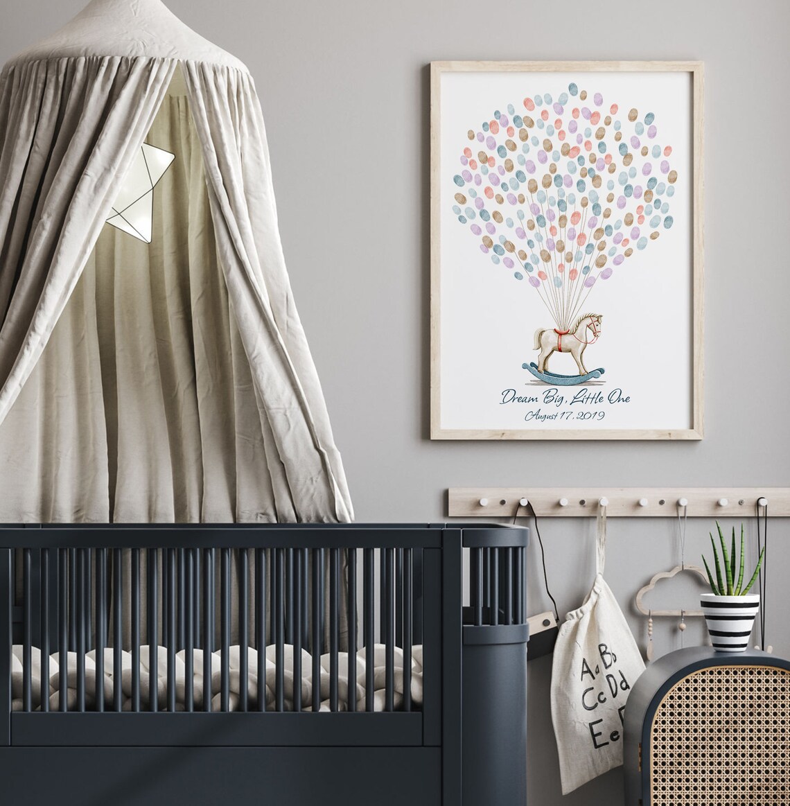 Rocking Horse Birthday Guest Book Watercolor Art Print - Image 3