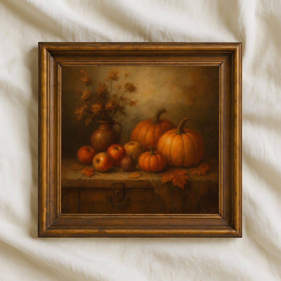 Vintage Pumpkin Wall Art Rustic Farmhouse Fall Decor Thanksgiving Autumn Kitchen Harvest Still Life