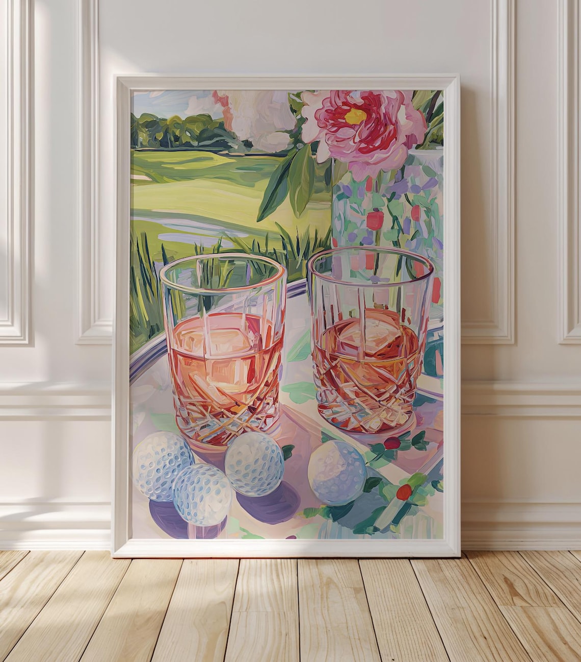Palm Beach Style Cocktail Wine And Golf Art Print