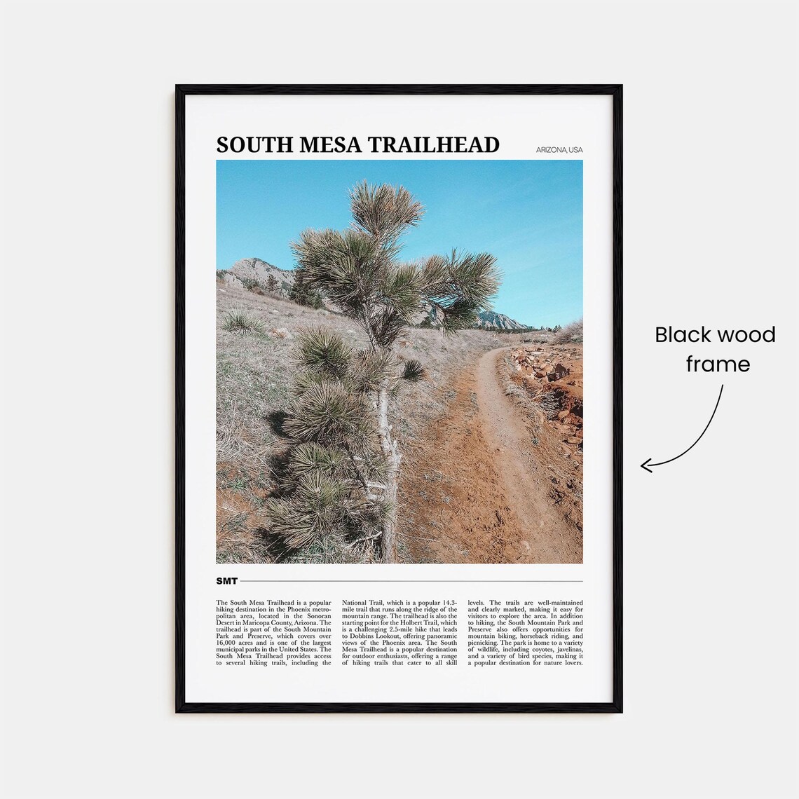 South Mesa Trailhead Arizona Sonoran Desert Hiking Trail Travel Poster - Image 2