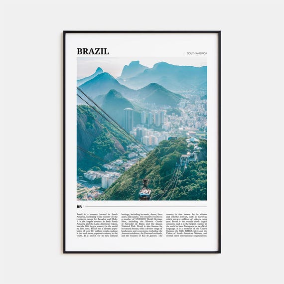 Brazil Travel Poster No 1 Brazil Wall Art Brazil Poster Print Brazil Photo Brazil Decor South America