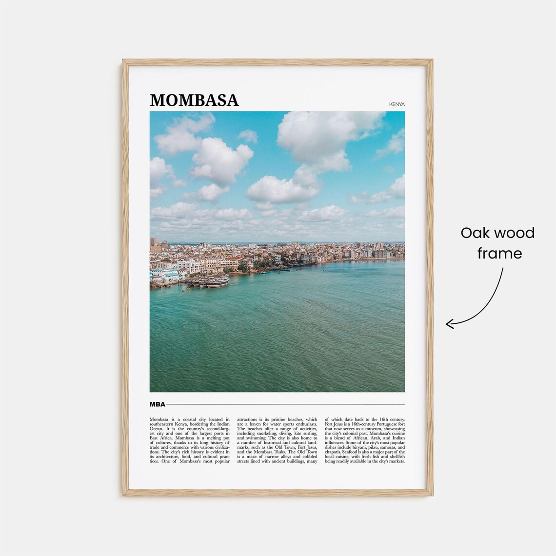 Mombasa Travel Poster, Kenya Wall Art Print - Image 3