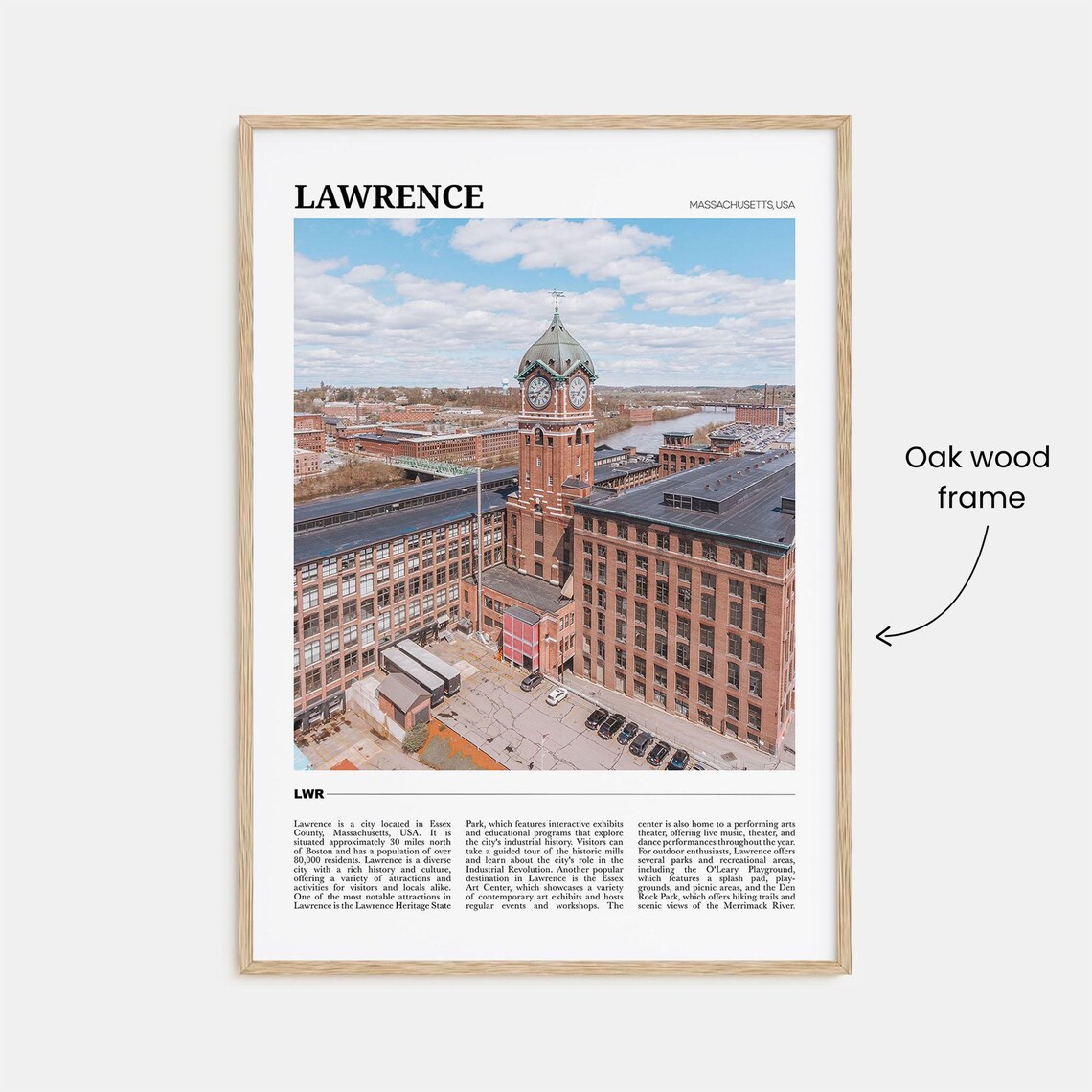 Lawrence Massachusetts Mill Clock Tower Travel Photography Poster - Image 3