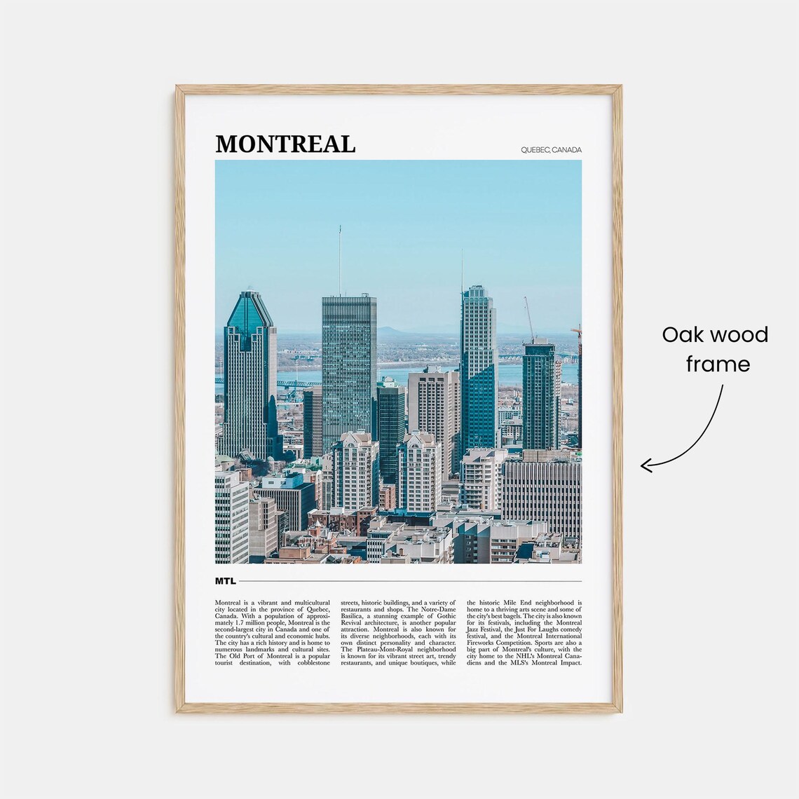 Montreal Quebec Canada Downtown Skyline City Photography Travel Poster - Image 3