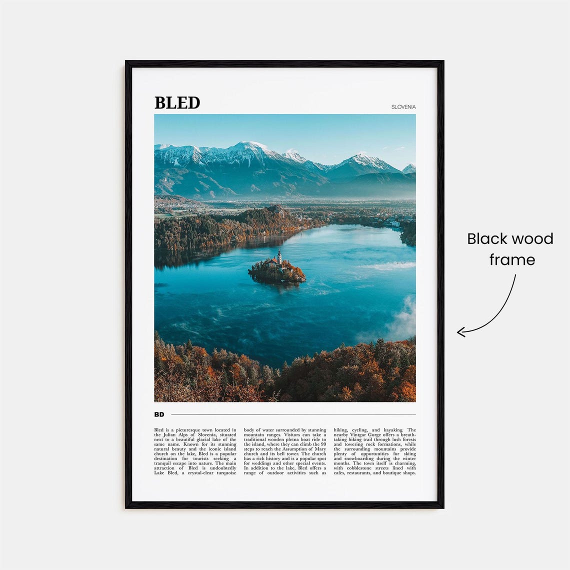 Bled Slovenia Scenic Lake Island Church Mountain View Poster - Image 2