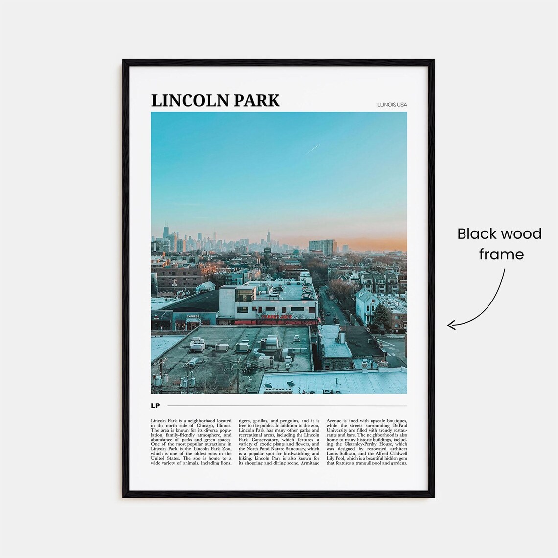 Lincoln Park Travel Poster, Illinois USA Art Print - Image 2