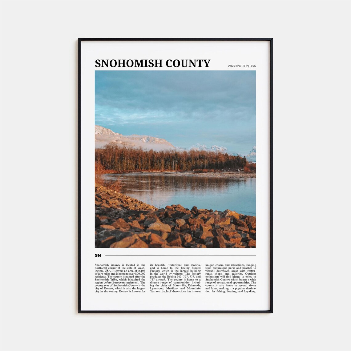 Snohomish County Travel Poster, Local Place Art Print