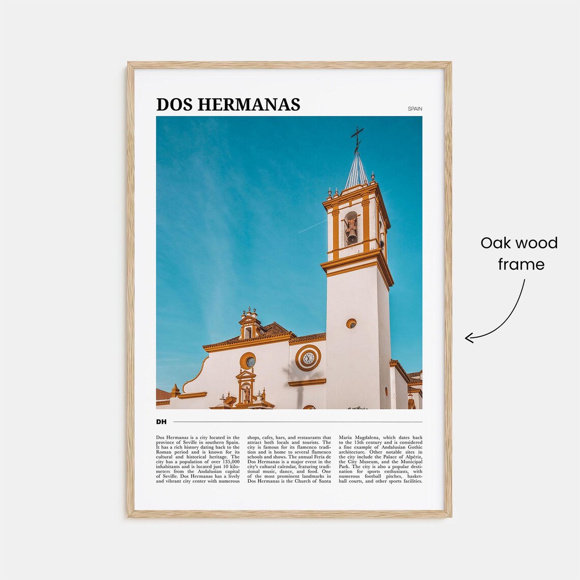 Dos Hermanas Spain Andalusian Church Bell Tower Photo Travel Poster - Image 3