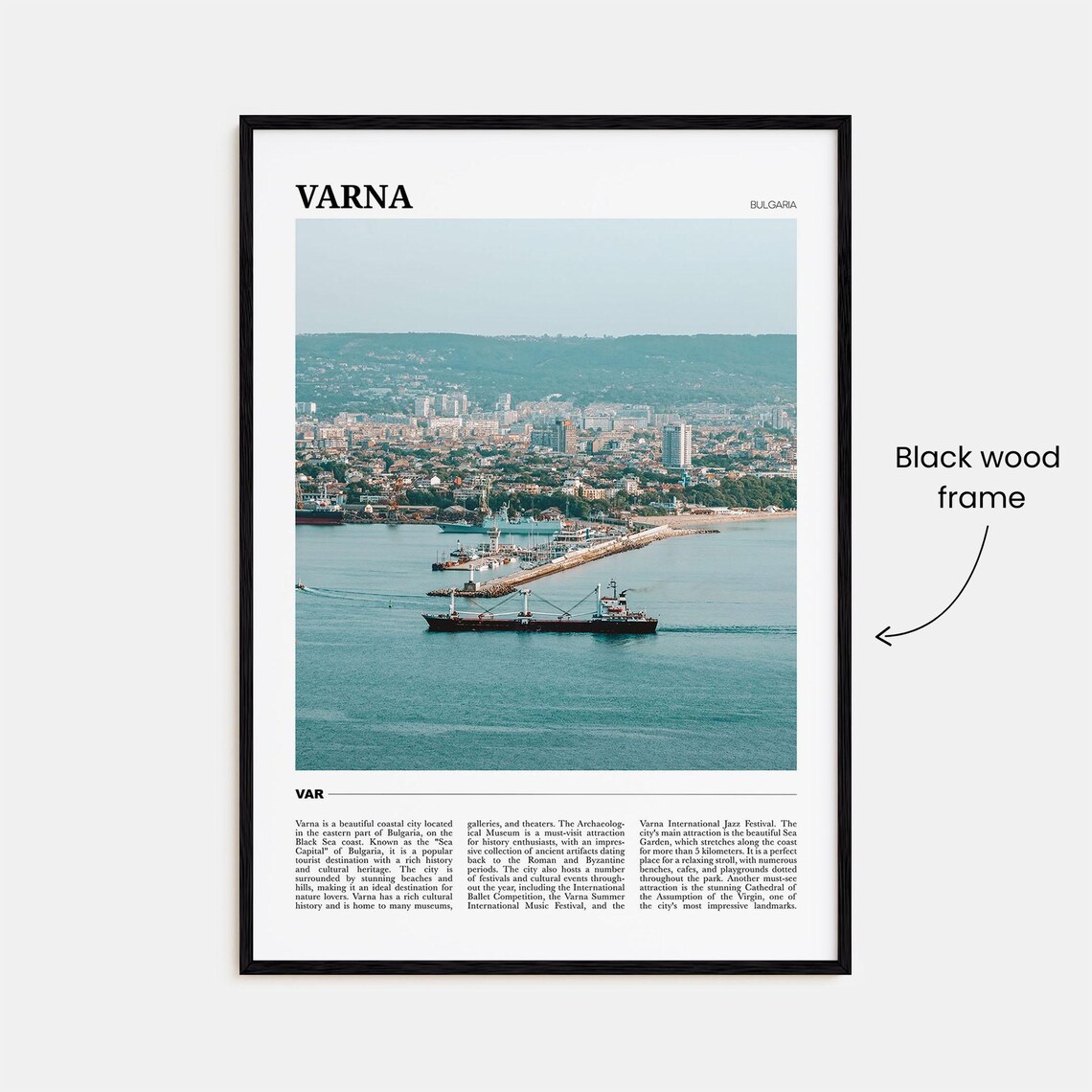 Varna Bulgaria Black Sea Harbor and Port City View Travel Poster - Image 2