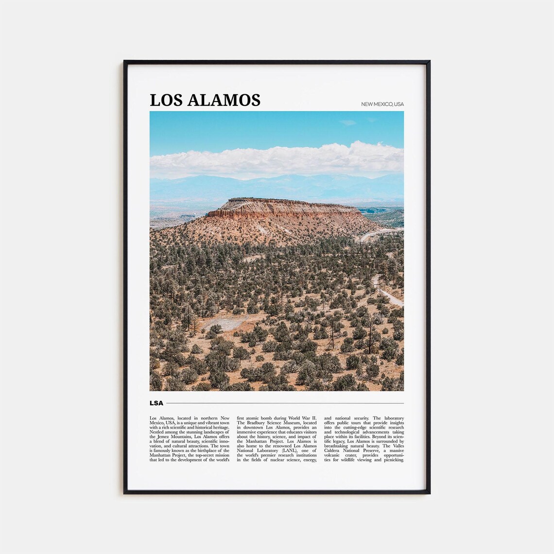 Los Alamos Travel Poster, New Mexico Art Print