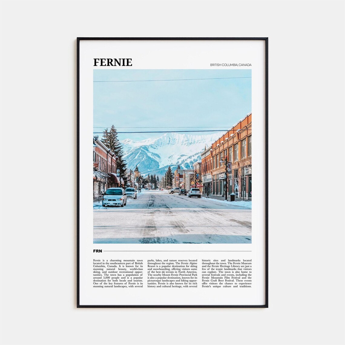 Fernie Photo British Columbia Canada Travel Poster