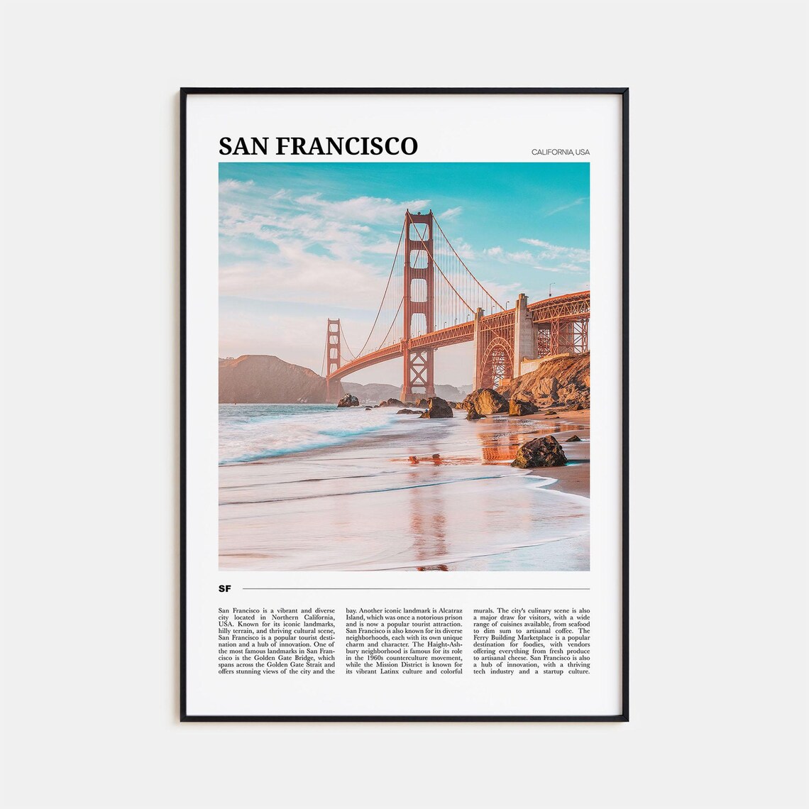 San Francisco Travel Poster No. 3, California Travel Poster