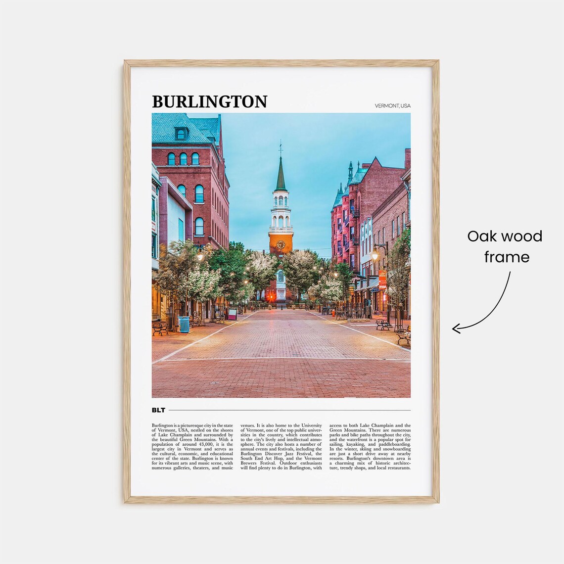 Burlington Vintage Travel Poster, Vermont Wall Art - Image 3