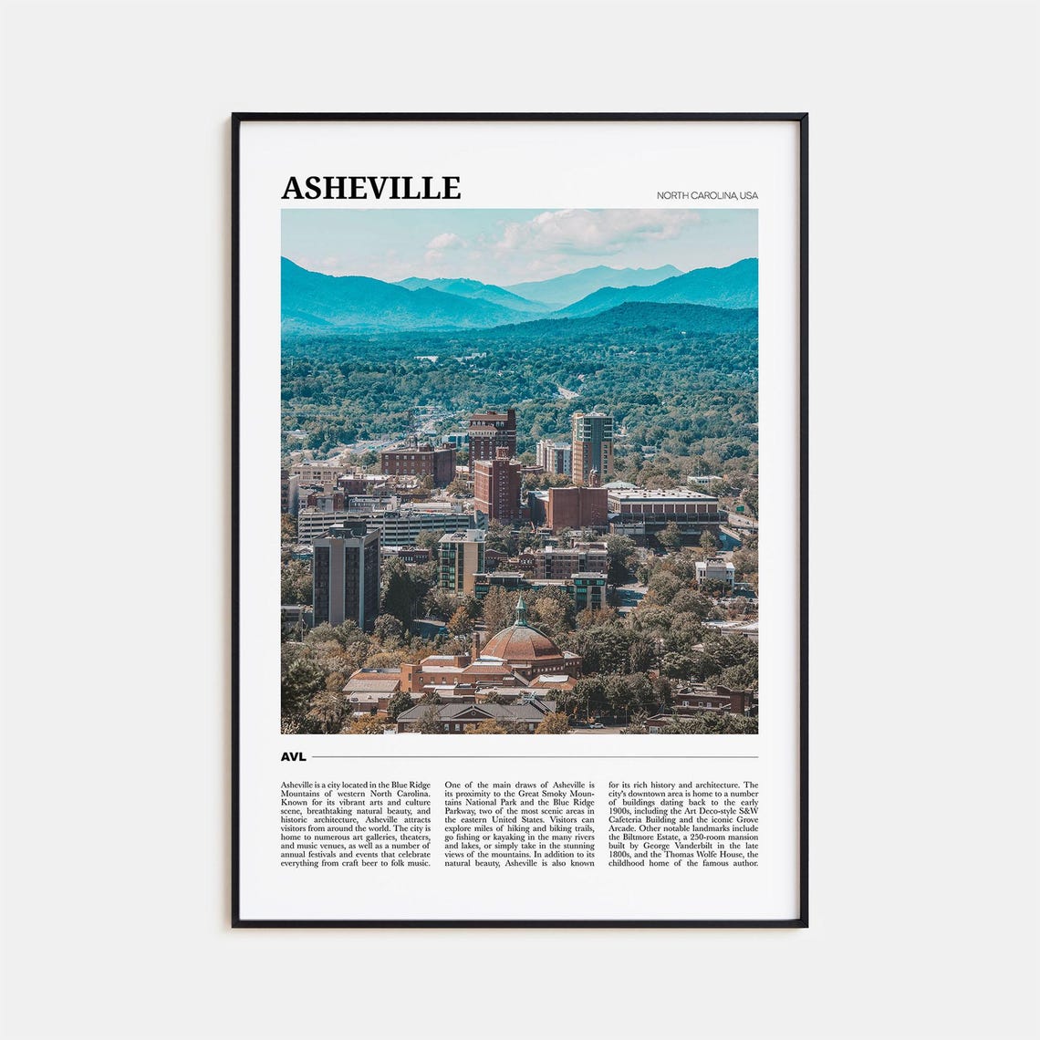 Asheville Travel Poster Asheville Wall Art Asheville Poster Print Asheville Photo Asheville Decor North Carolina Usa