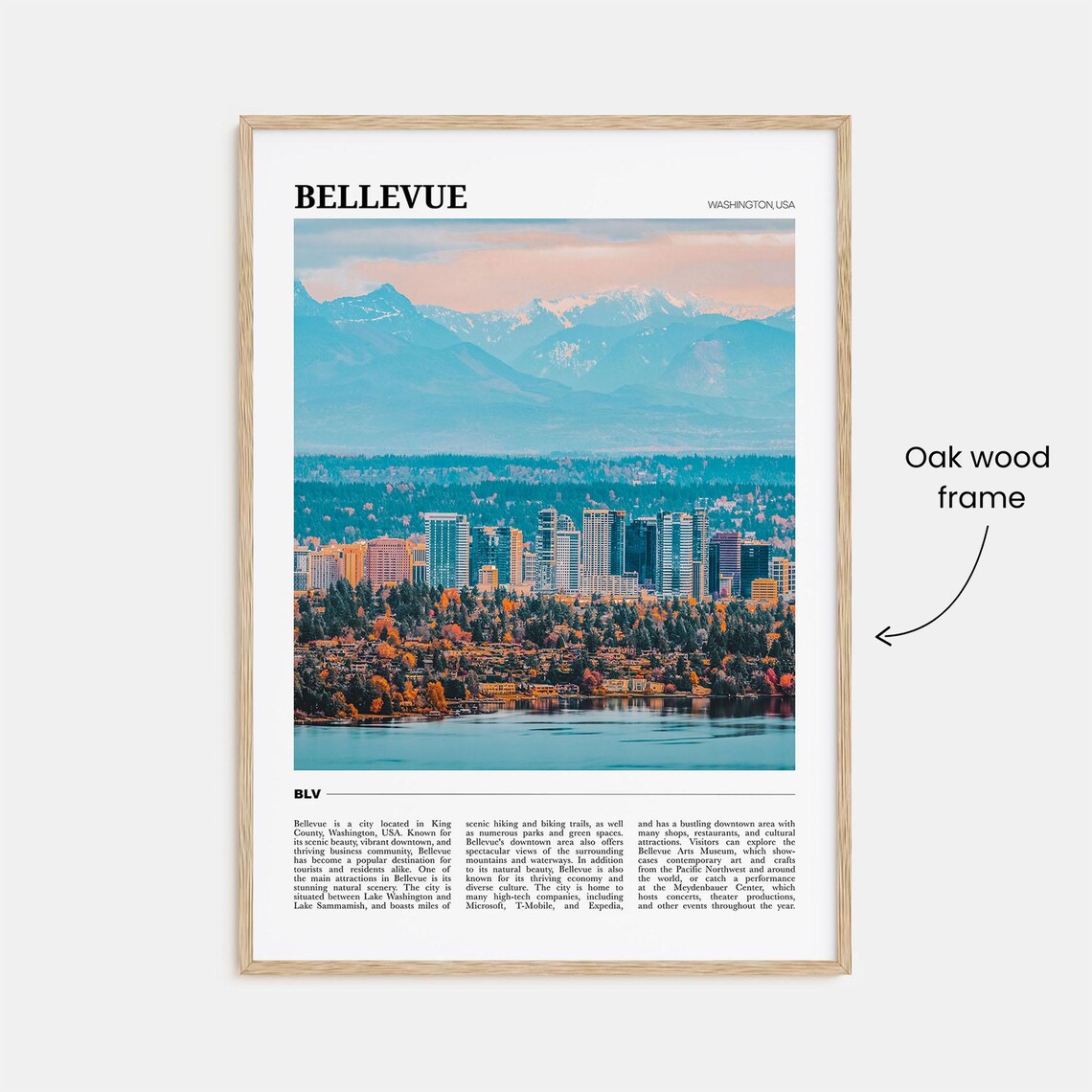 Bellevue Travel Poster, Washington USA Art Print - Image 3