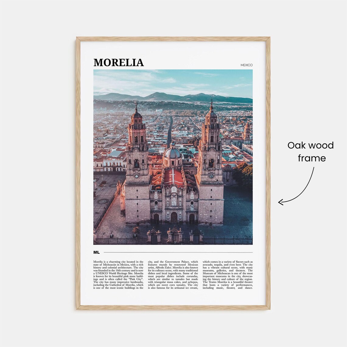 Morelia Mexico Cathedral Twin Towers Colonial City Travel Poster - Image 3