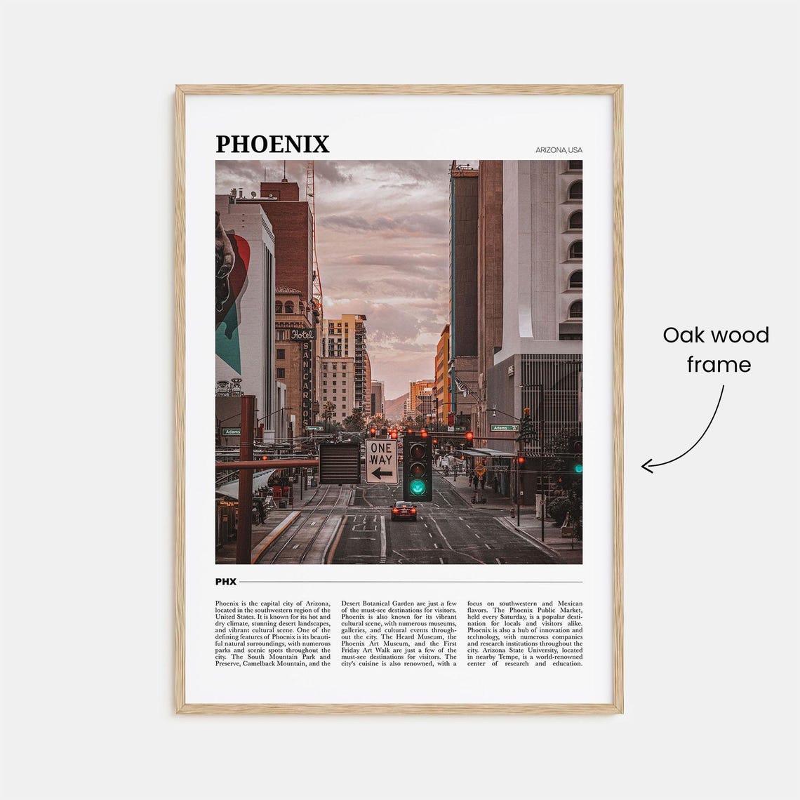 Phoenix Arizona USA Downtown Street Sunset Urban Glow Poster - Image 3