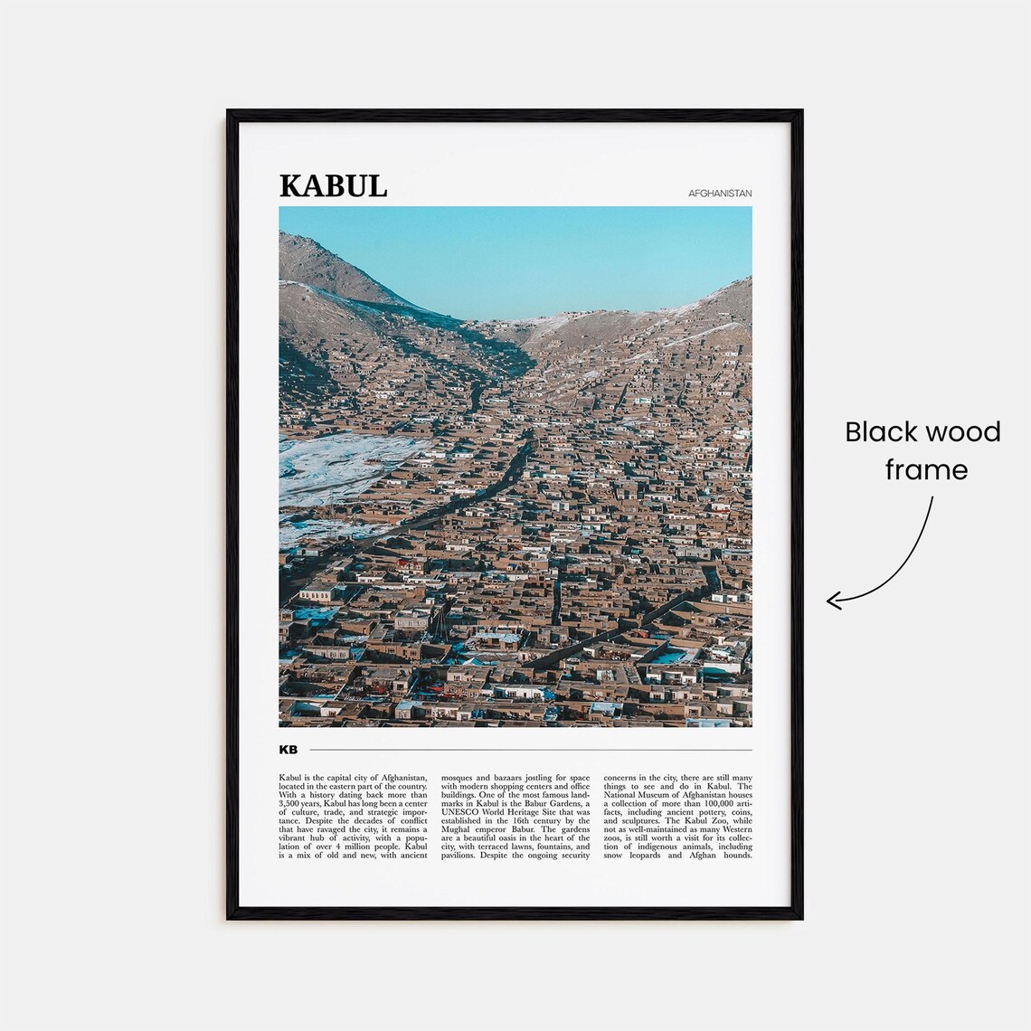Kabul Afghanistan Mountain Cityscape Travel Photography Poster - Image 2