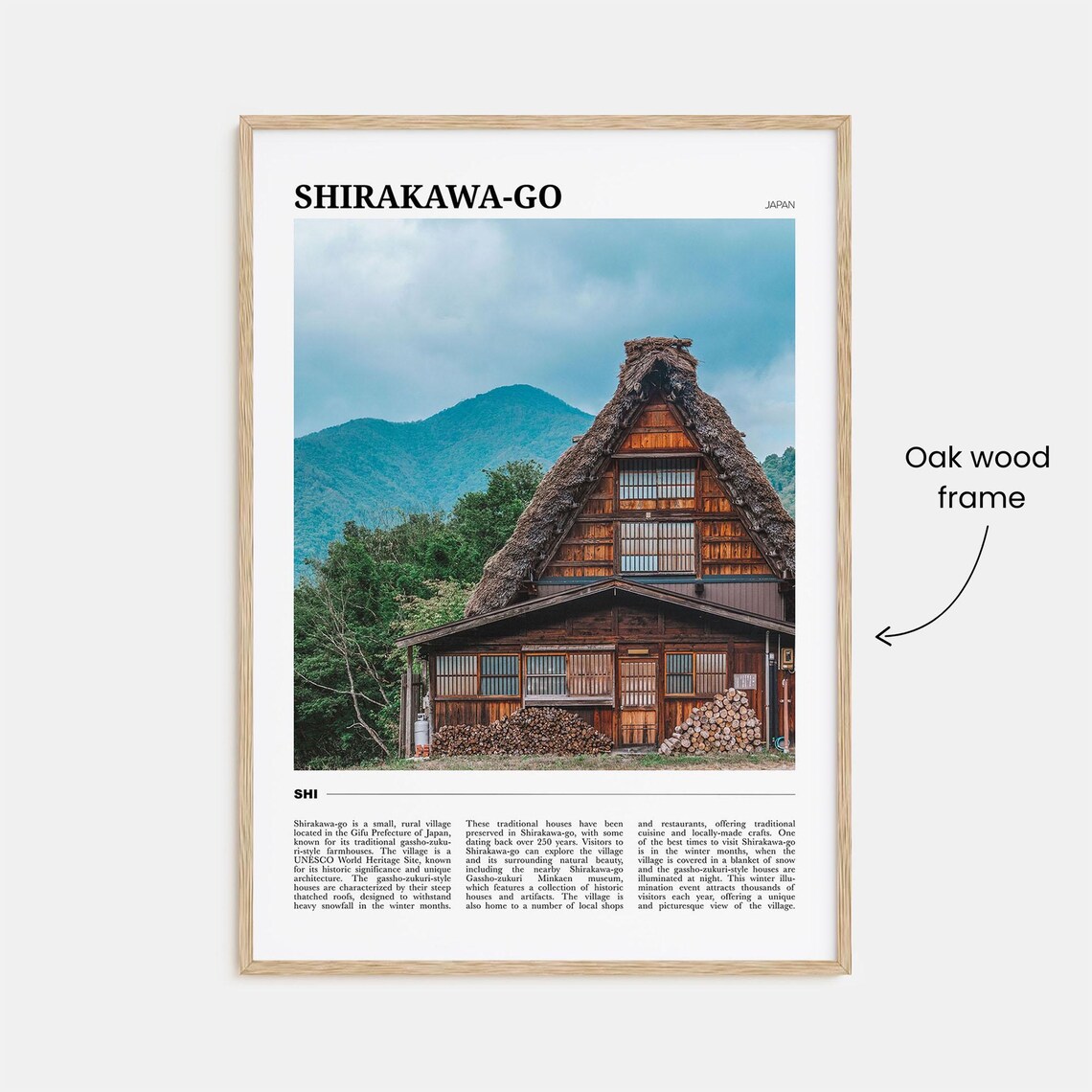 Shirakawa Go Japan Gassho Zukuri Thatched Farmhouse Mountain Poster - Image 3