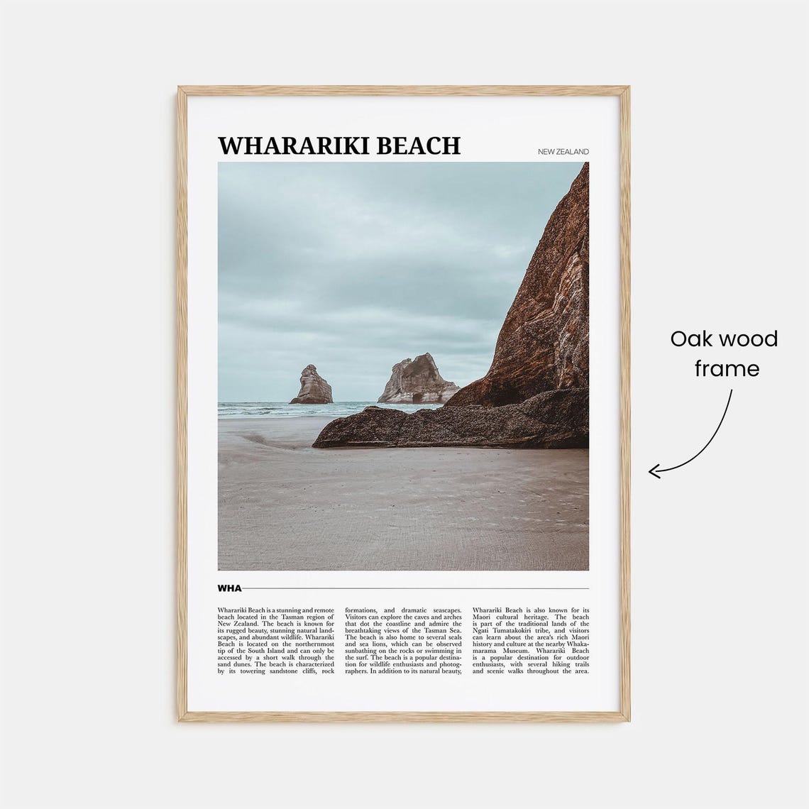 Wharariki Beach New Zealand Coastal Rock Arches Photography Poster - Image 3
