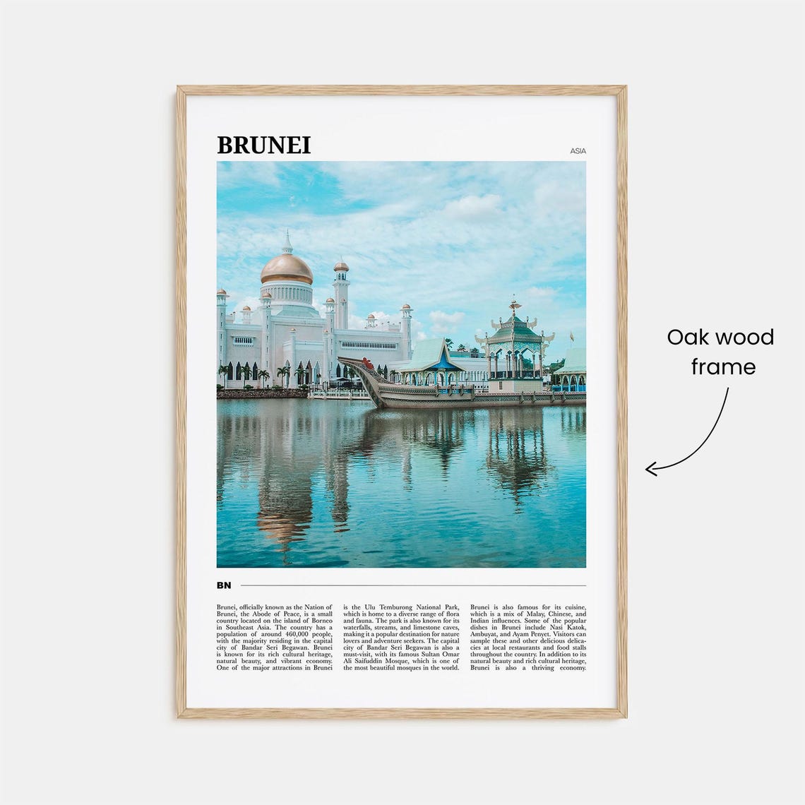 Brunei Asia Golden Dome Mosque Royal Barge Waterfront Photo Poster - Image 3