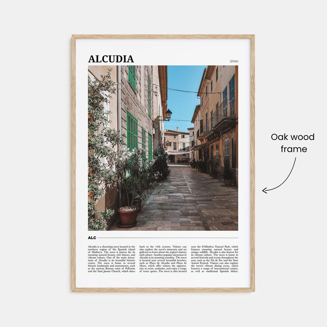 Alcudia Spain Mallorca Old Town Cobblestone Street Charm Poster - Image 3