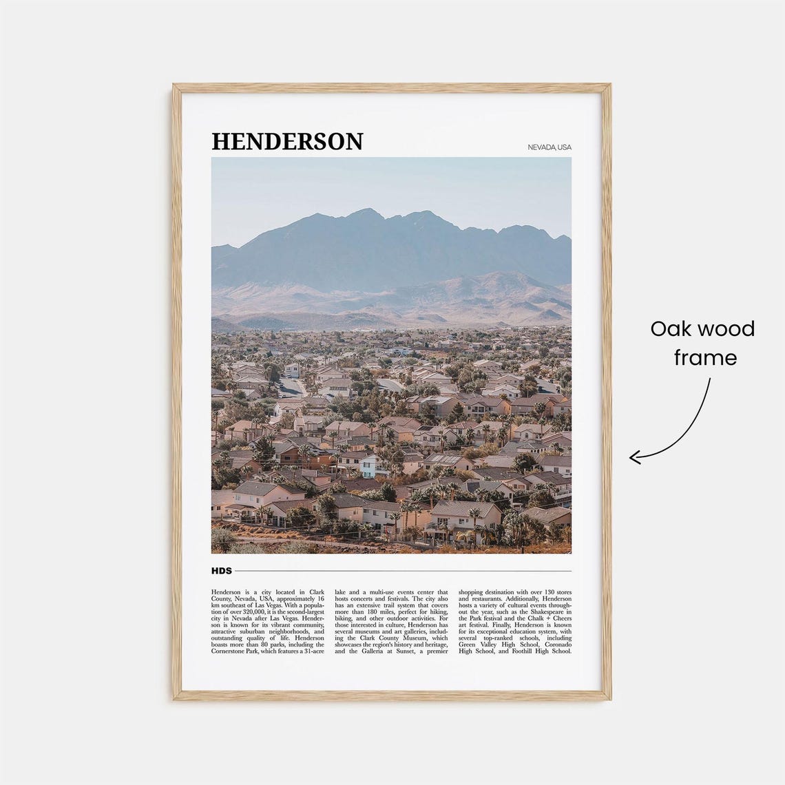 Henderson Nevada USA Southwest Desert City Mountain View Poster - Image 3