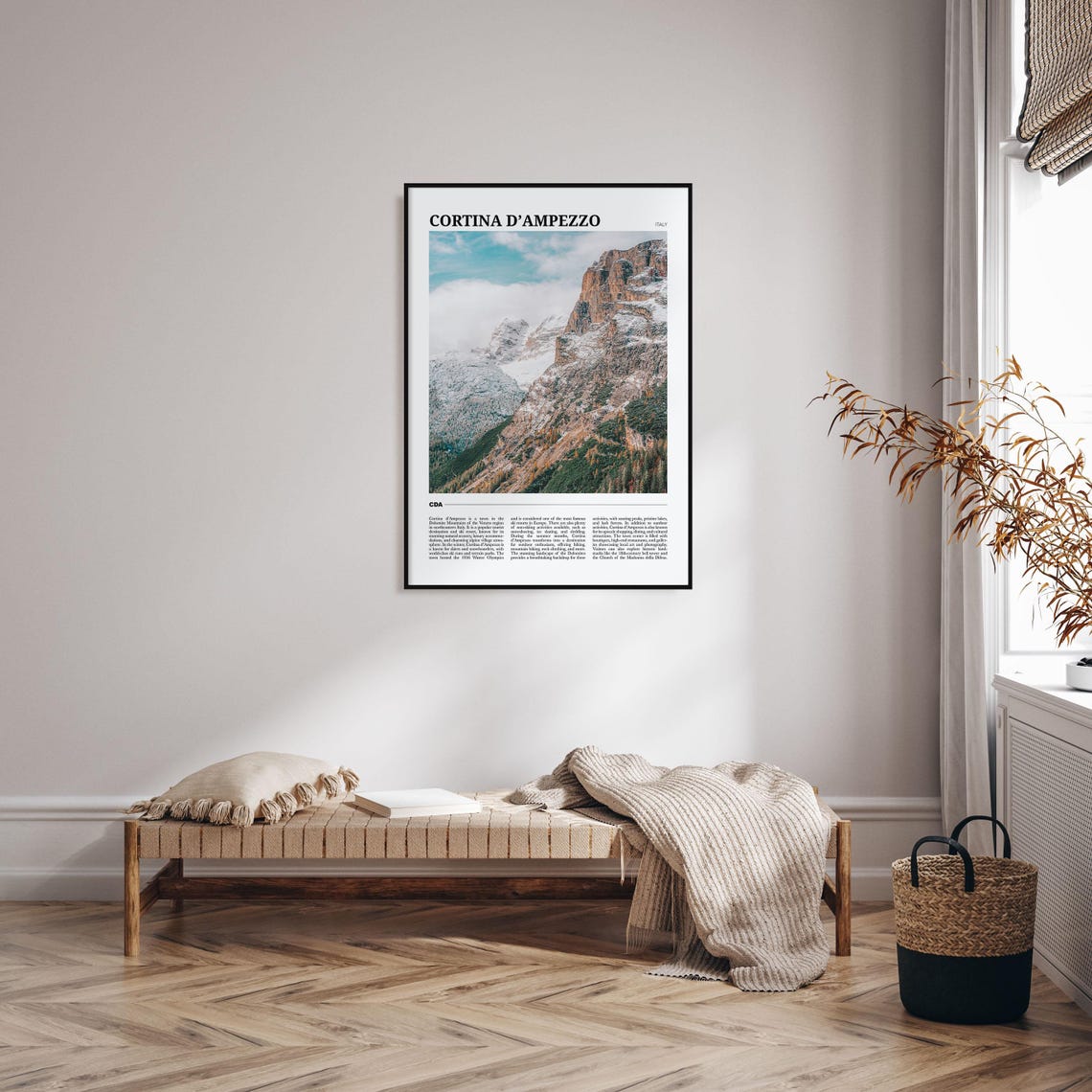 Cortina d'Ampezzo Italy Dolomites Winter Snow Peaks Travel Poster - Image 4