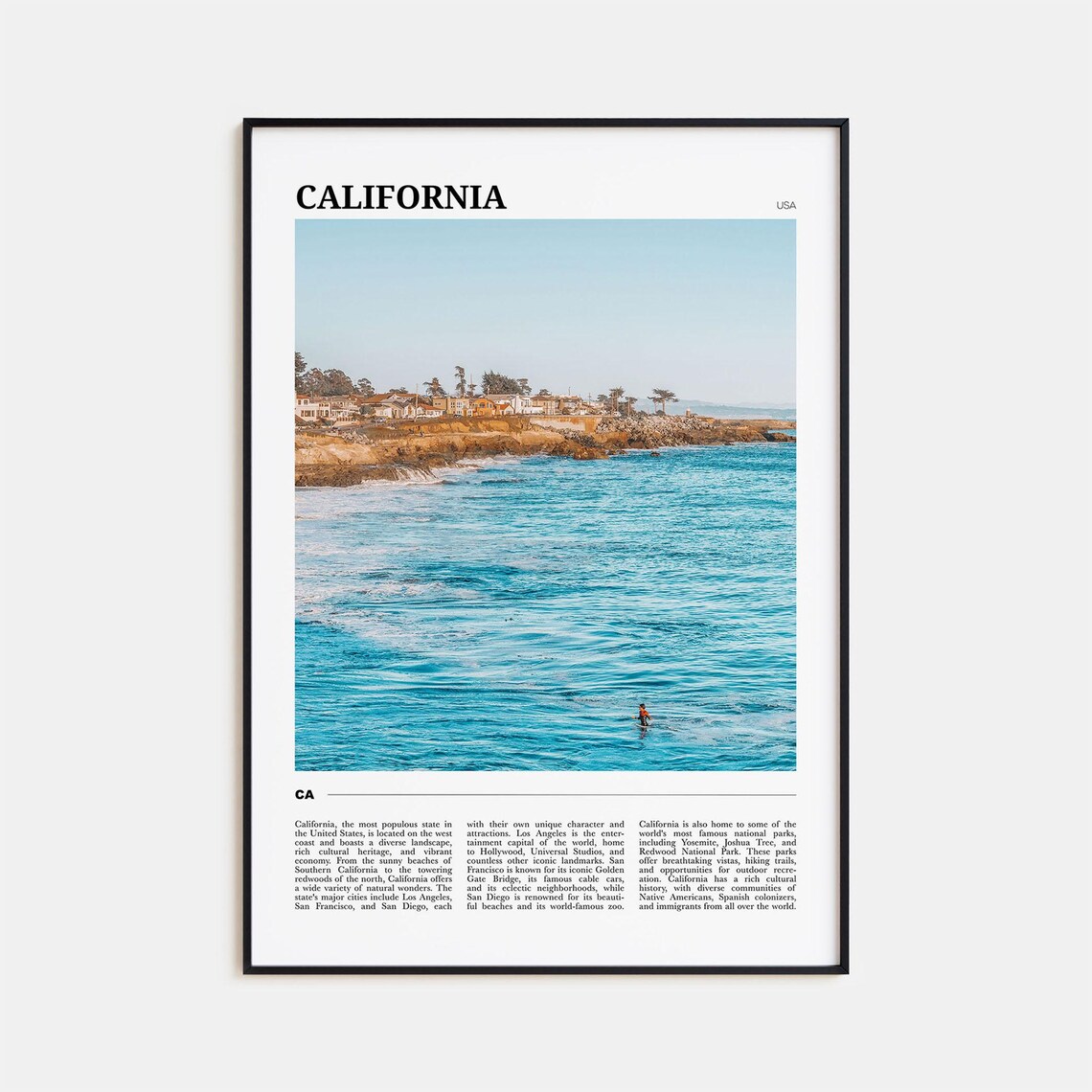 California Travel Poster No 1, California Decor Art Print