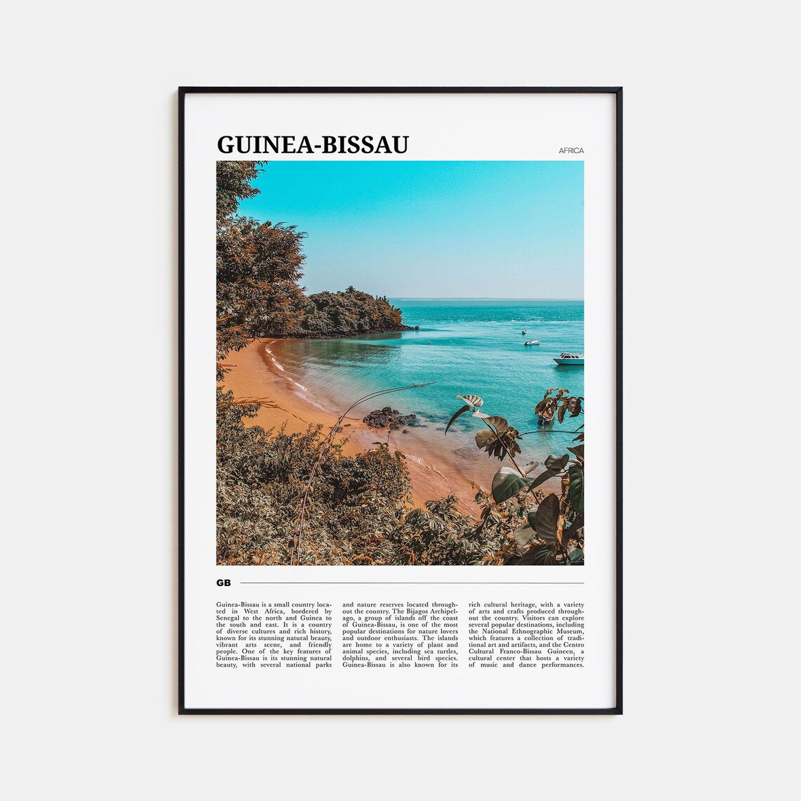 Guinea Bissau Travel Poster, Africa Wall Art Print