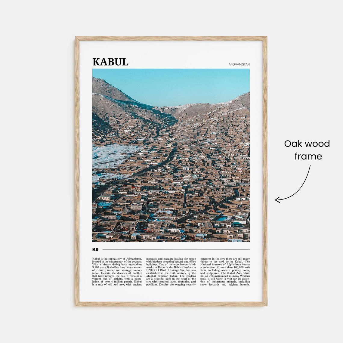 Kabul Afghanistan Mountain Cityscape Travel Photography Poster - Image 3