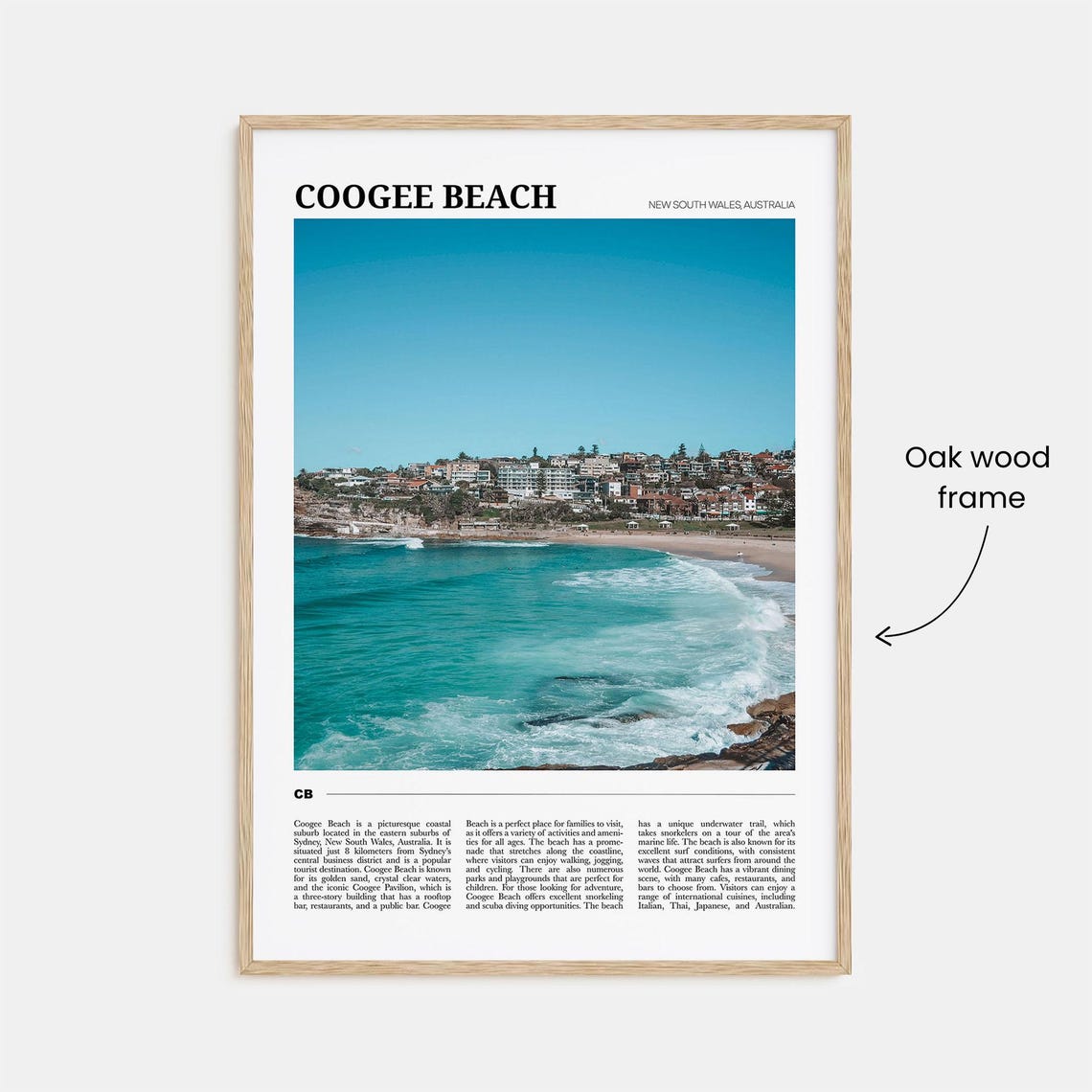 Coogee Beach Sydney Turquoise Surf Waves Coastal Travel Poster - Image 3
