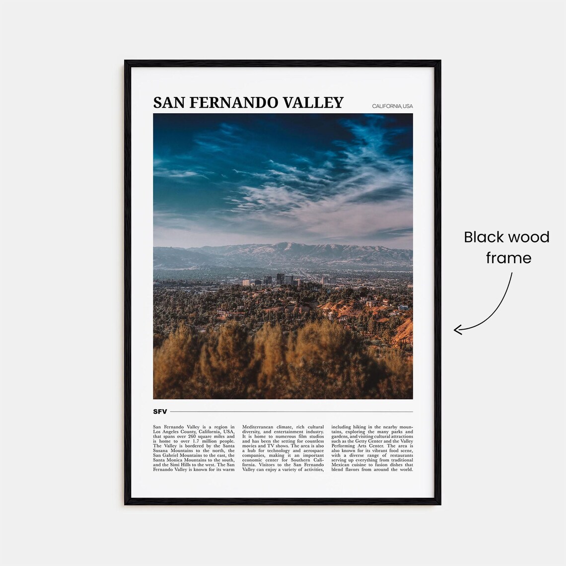 San Fernando Valley Travel Poster, Wall Art Print - Image 2