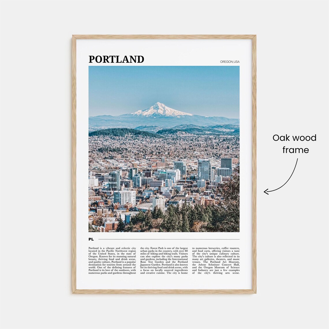 Portland Oregon USA Mount Hood Skyline Panorama City View Poster - Image 3