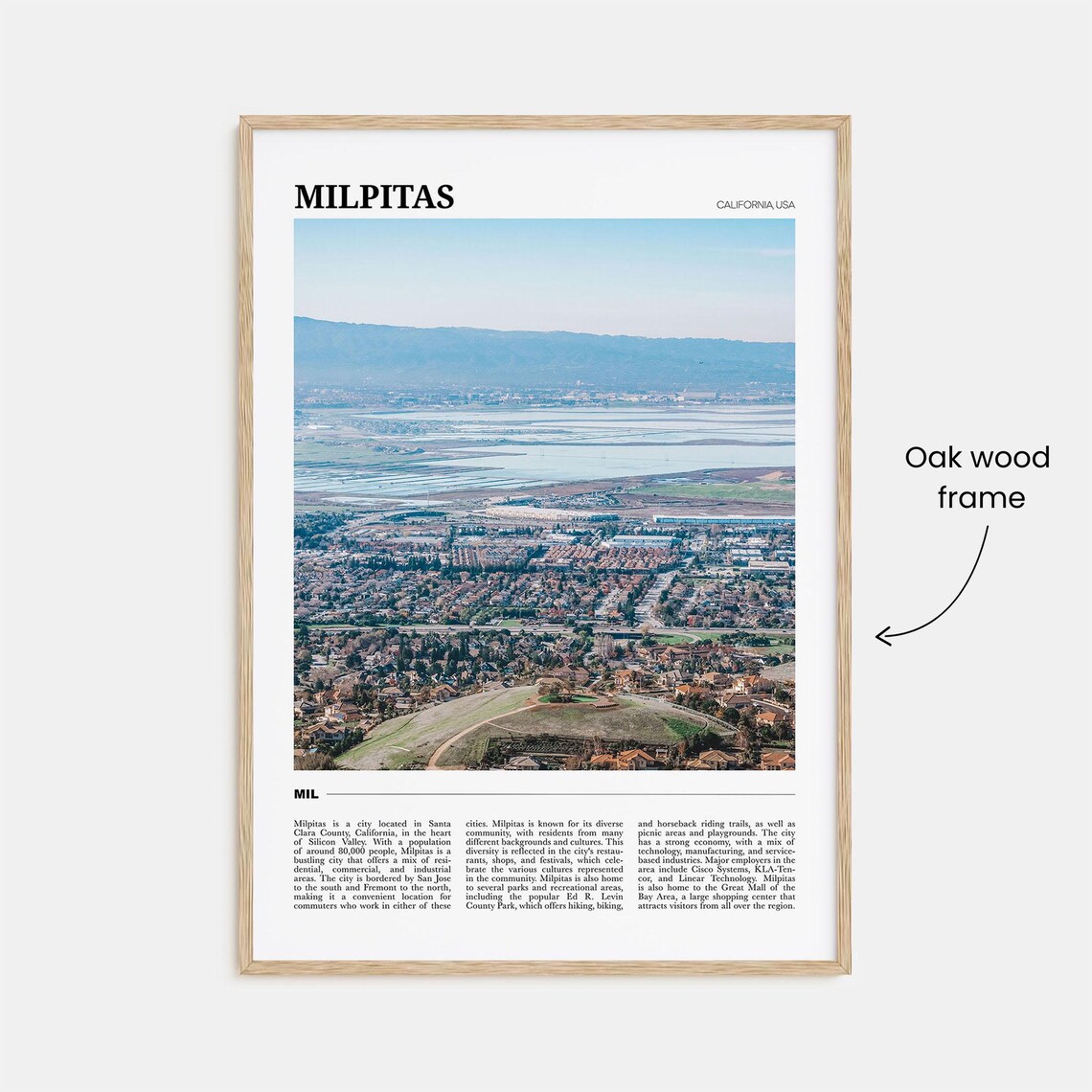 Milpitas California Silicon Valley City Aerial Travel Poster Series - Image 3
