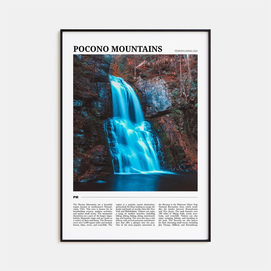 Pocono Mountains Pennsylvania USA Forest Waterfall Glow Poster