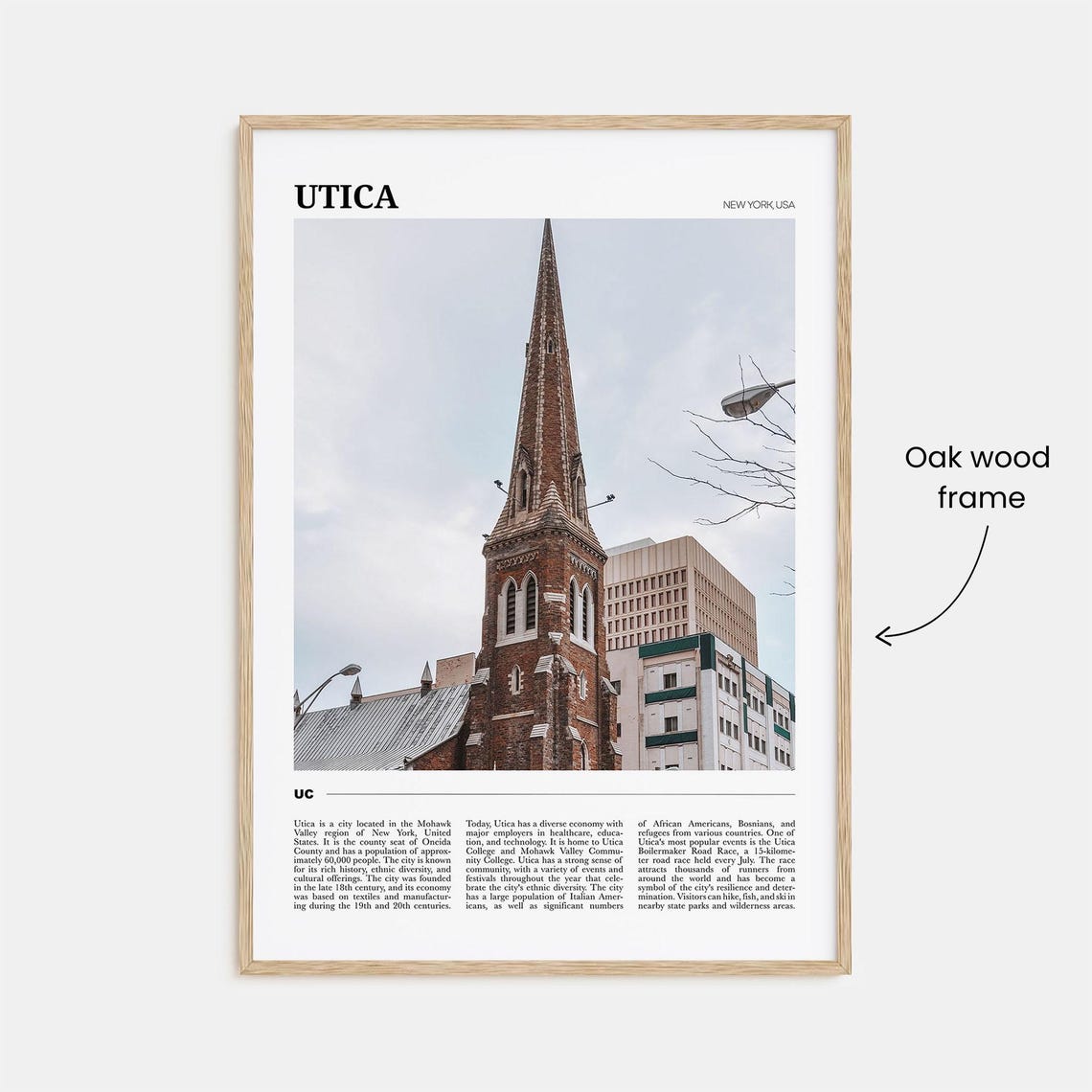 Utica New York Historic Brick Church Steeple Photography Poster - Image 3