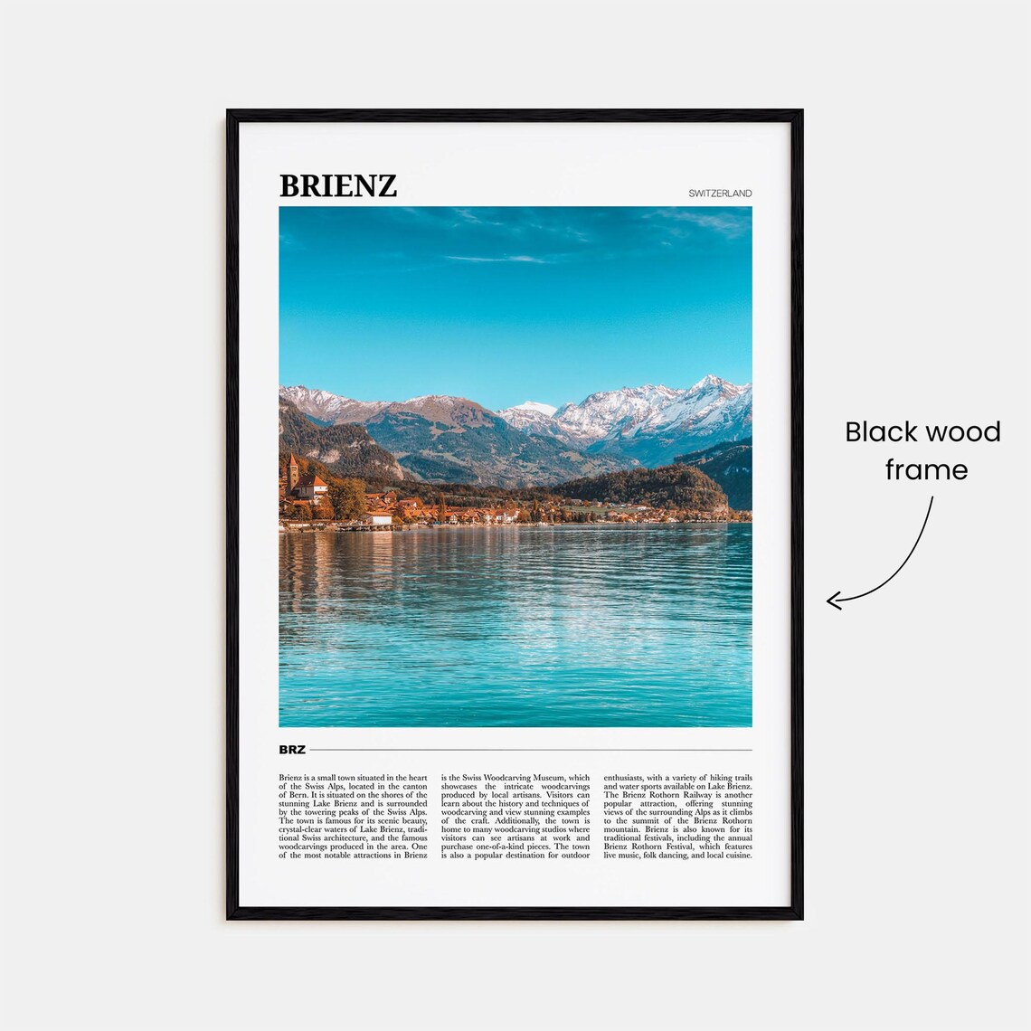 Brienz Travel Poster, Switzerland Wall Art Print - Image 2