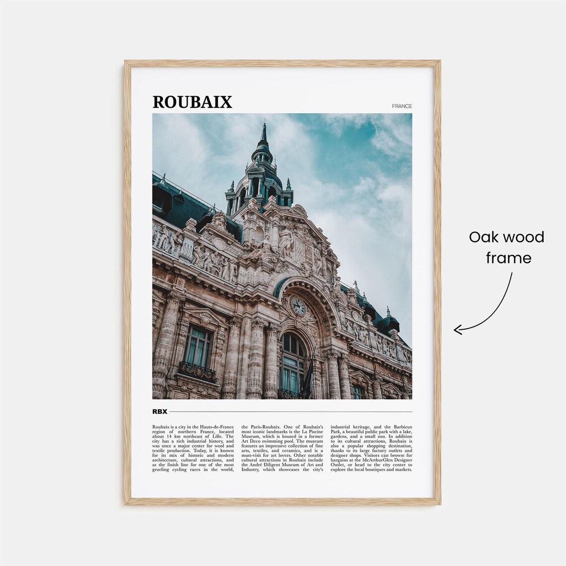 Roubaix France Ornate Historic City Hall Facade Detail Poster - Image 3