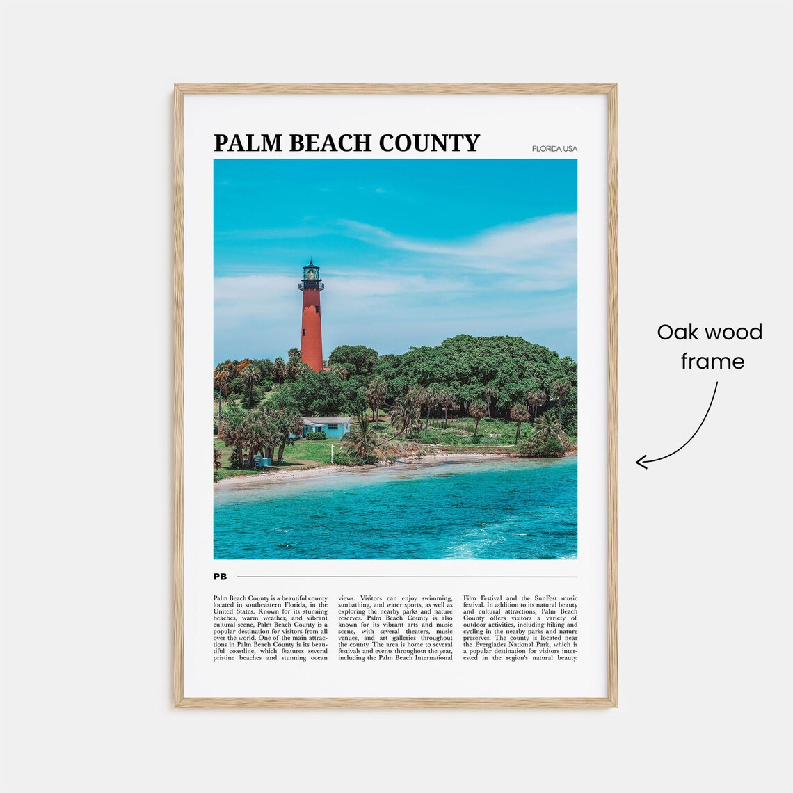 Palm Beach County Travel Poster, Florida Wall Art - Image 3