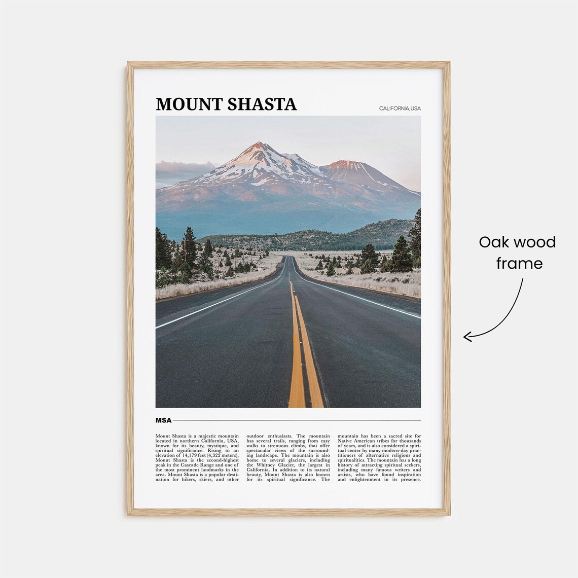 Mount Shasta Travel Poster, California Wall Art Print - Image 3