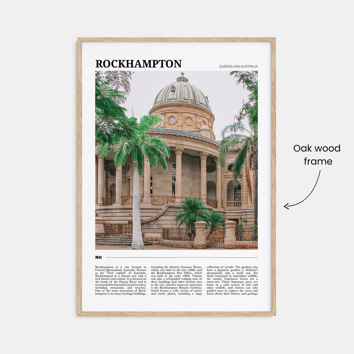 Rockhampton Queensland Colonial Heritage Dome Building Poster - Image 3