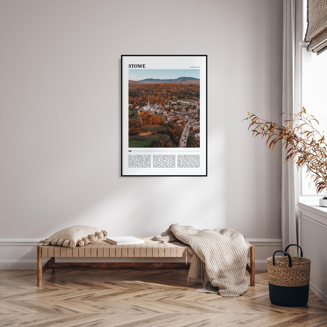 Stowe Vermont Autumn Aerial Village Fall Foliage Travel Poster - Image 4